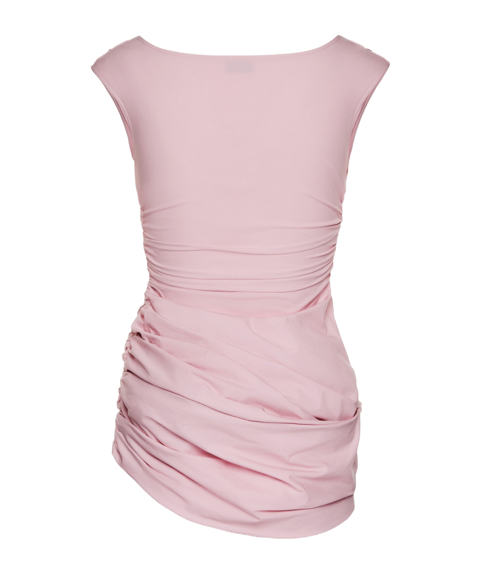 Magda Butrym Draped Cotton-blend Minidress In Pink