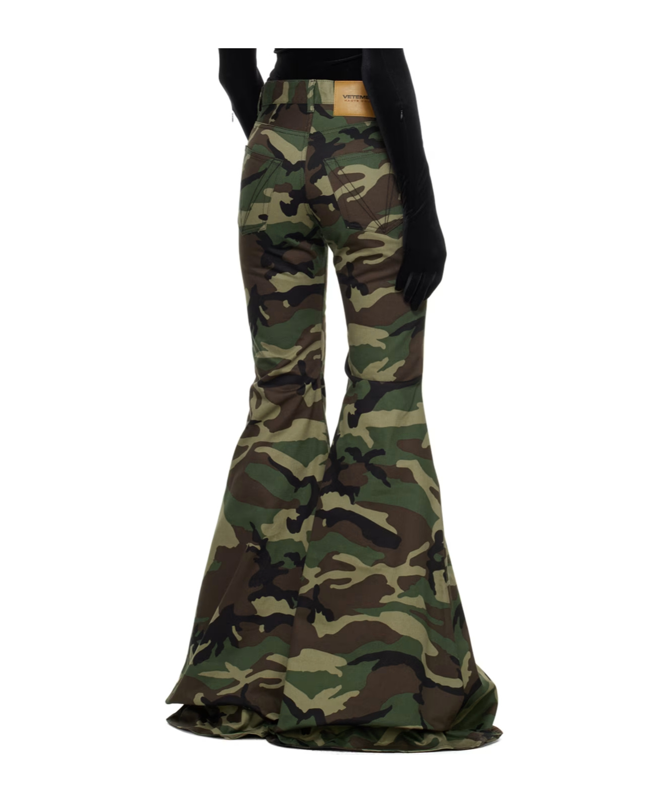Vetements Green Flared Trousers In Black