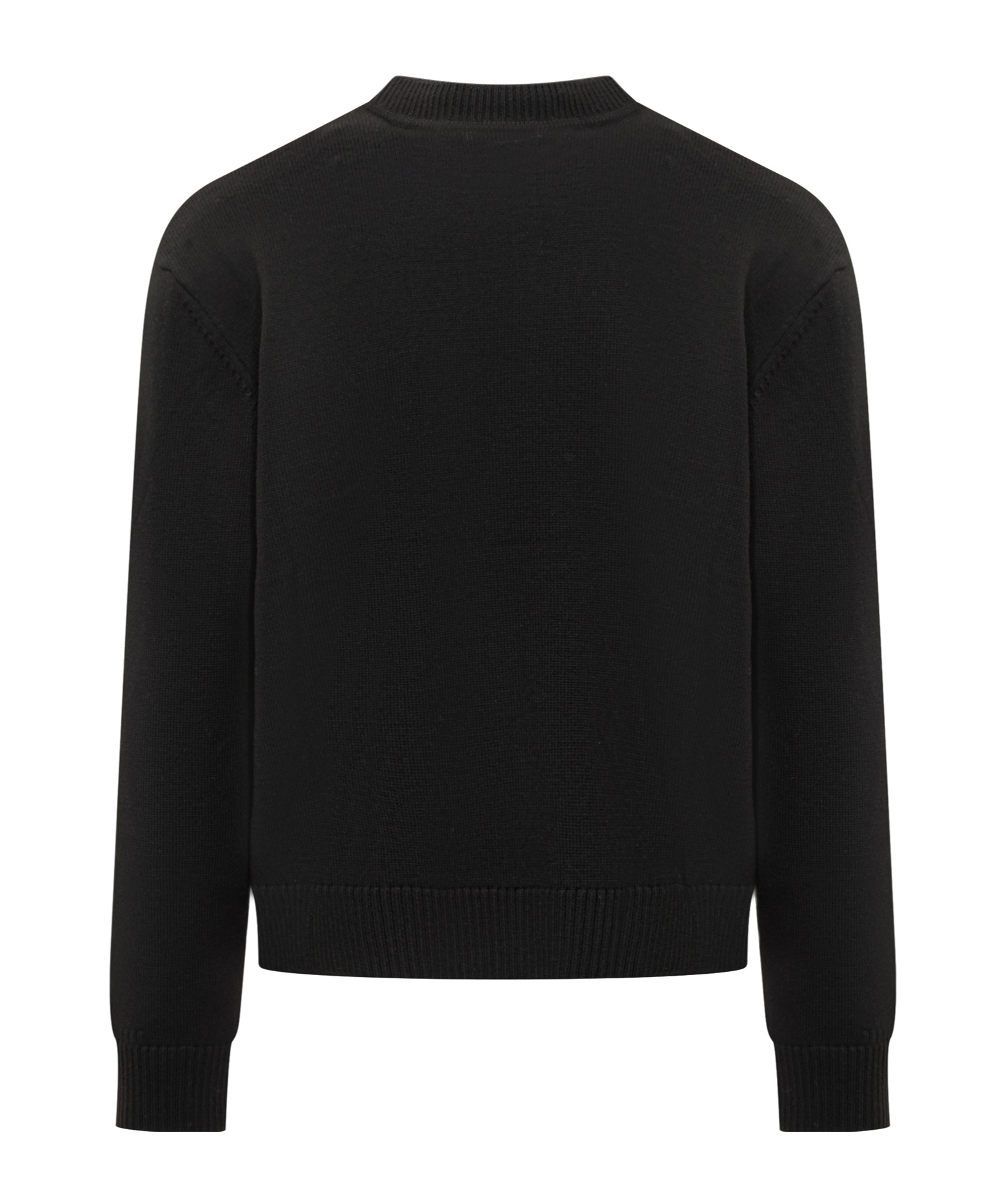 Casablanca Character Intarsia Wool Crewneck Sweater In Black