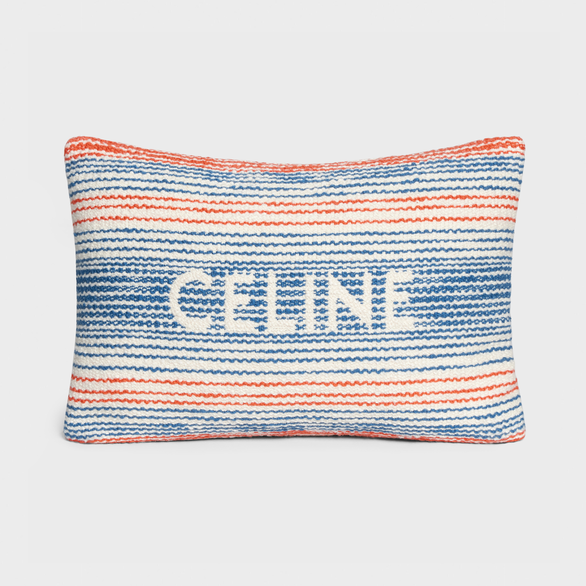 Celine Multicolor Striped Cushions In White