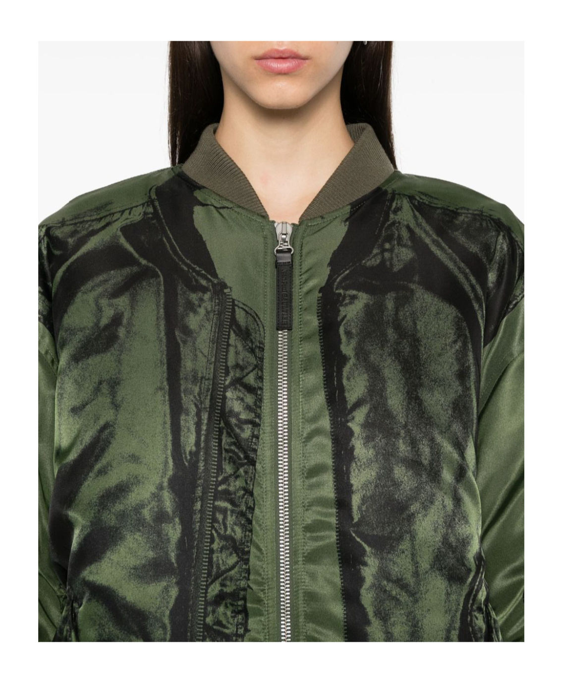 Jean Paul Gaultier Khaki 'the Trompe L'œil' Bomber Jacket In Black