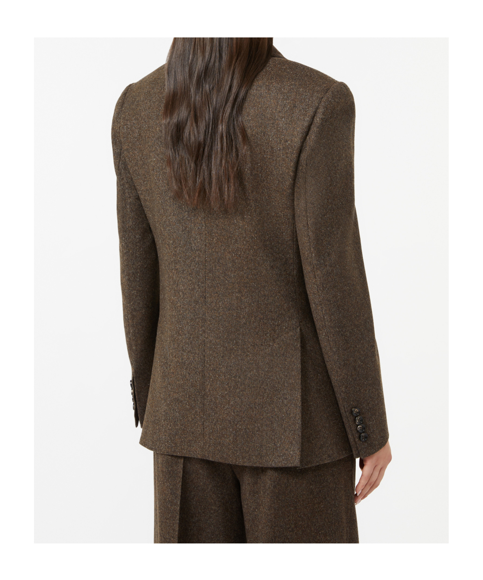 Max Mara Wool Tweed Blazer In Brown