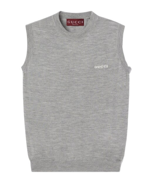 Gucci Sleeveless Knitted Vest In Gray