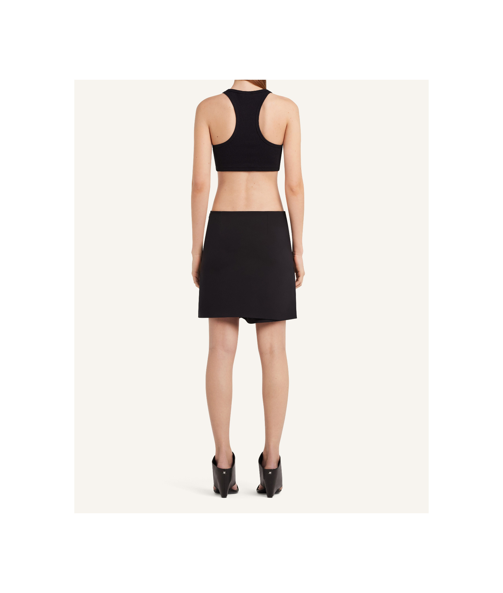 Courrèges Twisted Cropped Top In Black