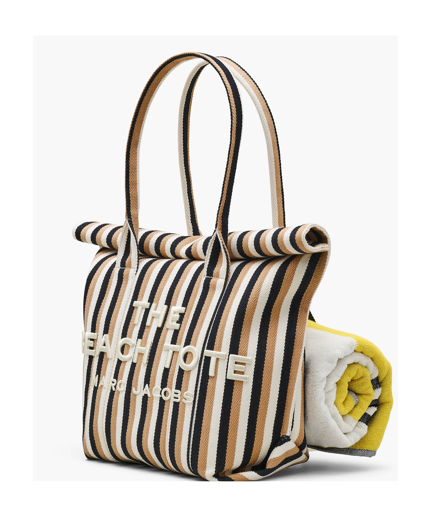 Marc Jacobs Striped Tote Bag In Nude