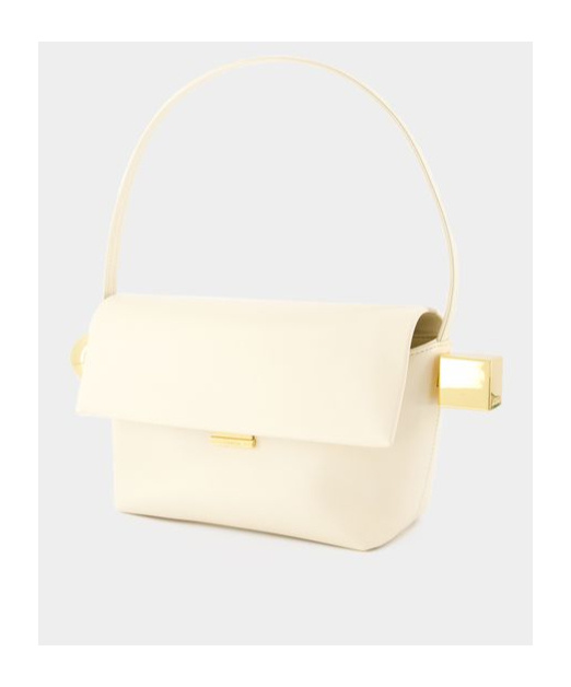 Jacquemus The Rond Carré Logo Detailed Shoulder Bag In White