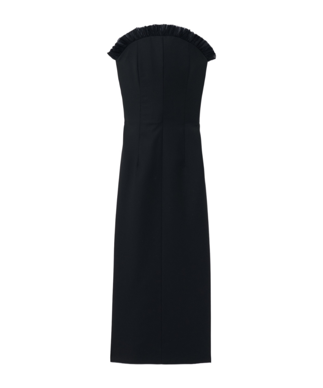 Alexander Mcqueen Strapless Ruffled Tulle-trimmed Wool Dress In Black