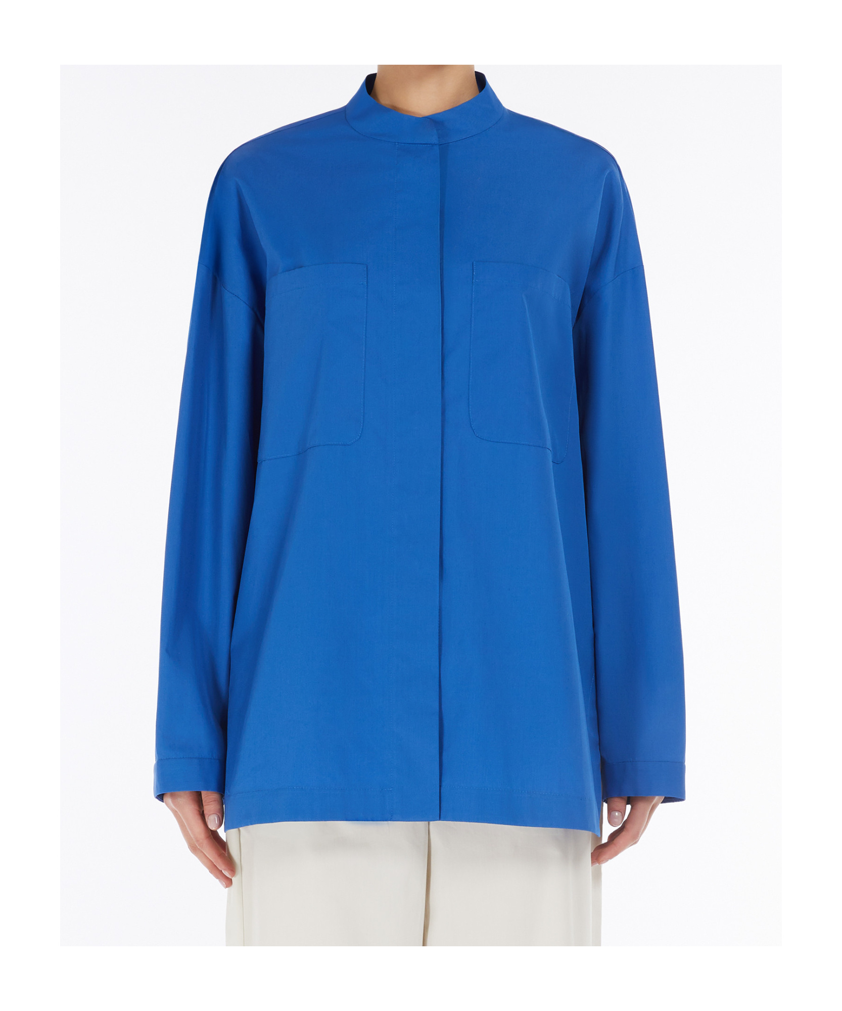 Max Mara Cotton Poplin Shirt In Cornflower