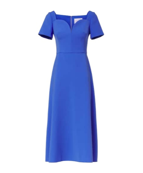 Carolina Herrera Off-shoulder Midi Dress In Blue