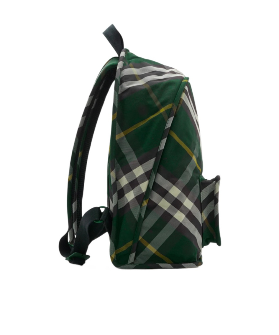 Burberry Check Pattern Shield Backpack With Front Zip In Black
