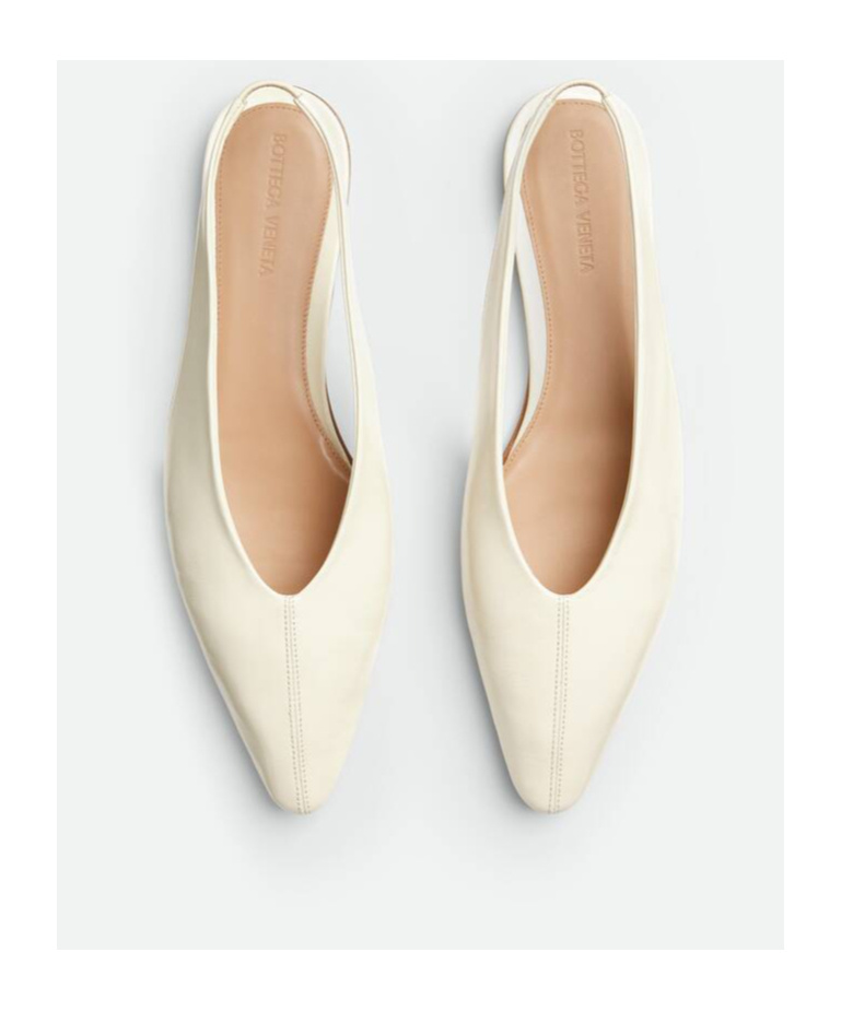 Bottega Veneta 'sofia' White Slingback Ballerinas With Elastic Back In Leather Woman In White