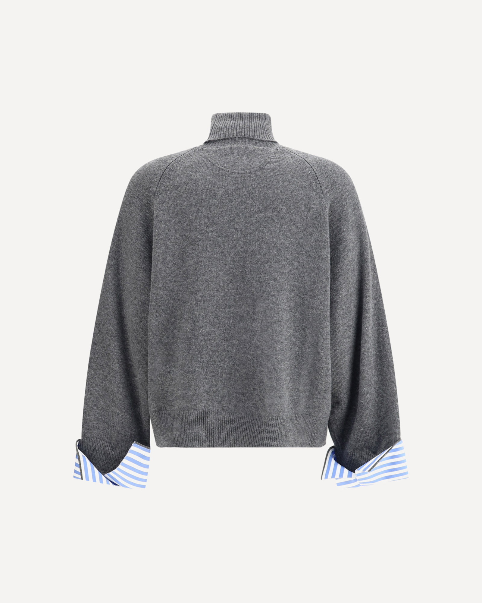 Brunello Cucinelli High Collar Knit Sweater In Gray