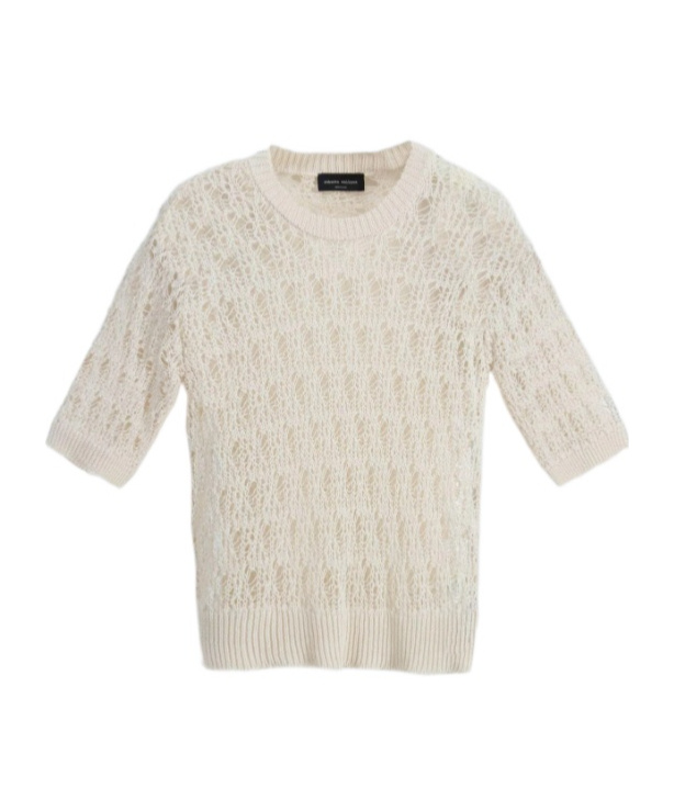 Roberto Collina Lace Effect Sweater In White