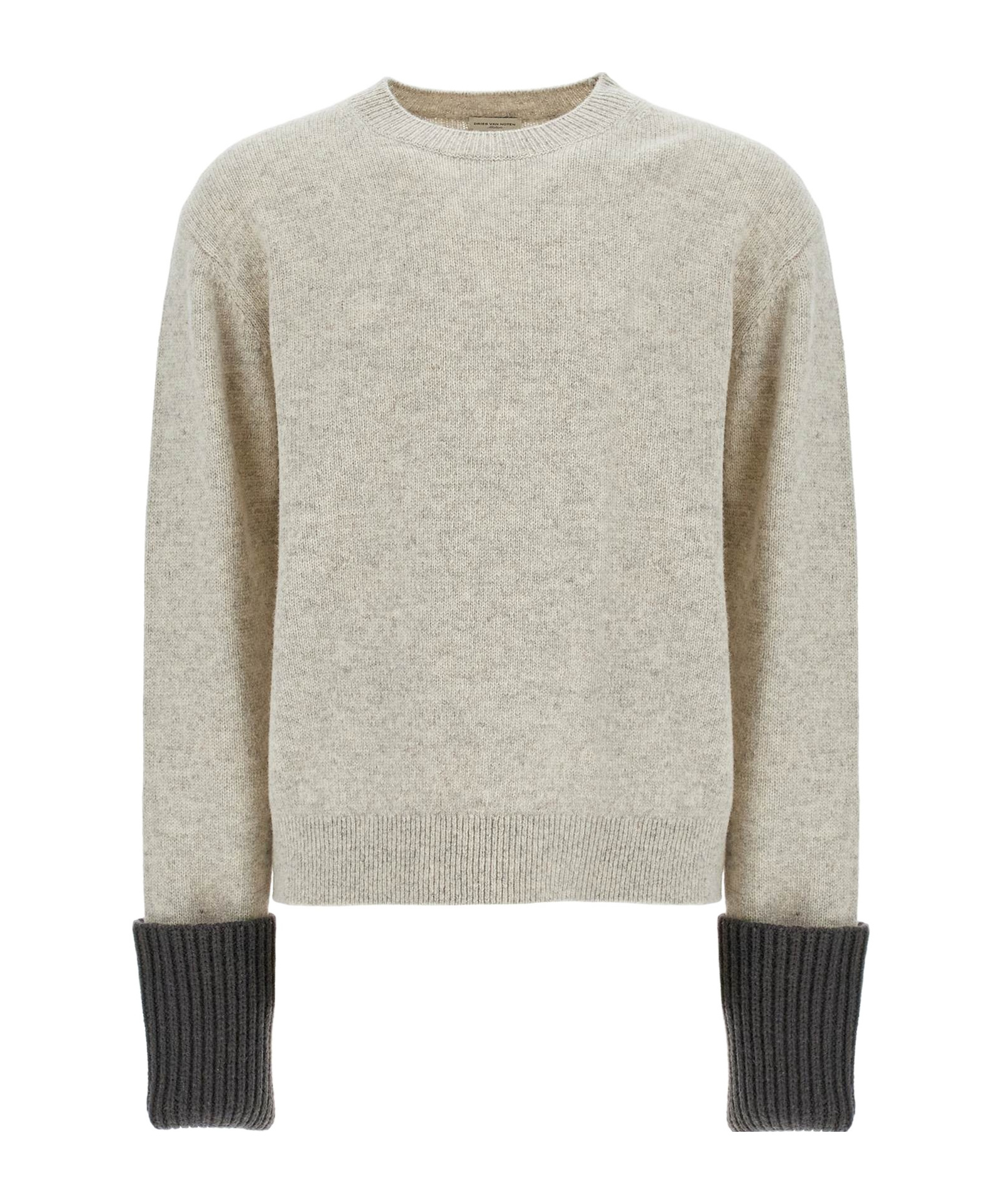 Dries Van Noten Long-sleeved Sweater In Gray