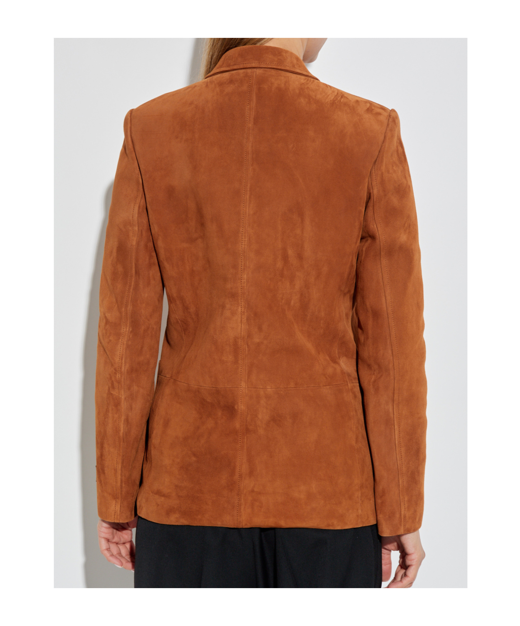 Versace Long Sleeve Leather Jacket In Brown