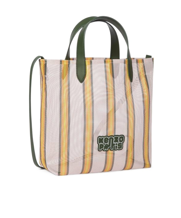 Kenzo ' Coast Lines' Small Tote Bag In Mesh In Pink