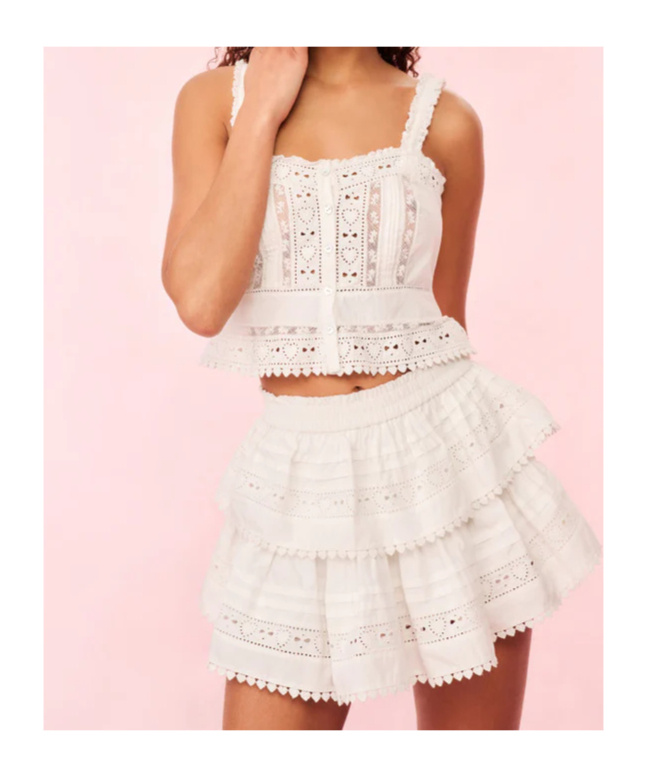 Loveshackfancy Cotton Top In White