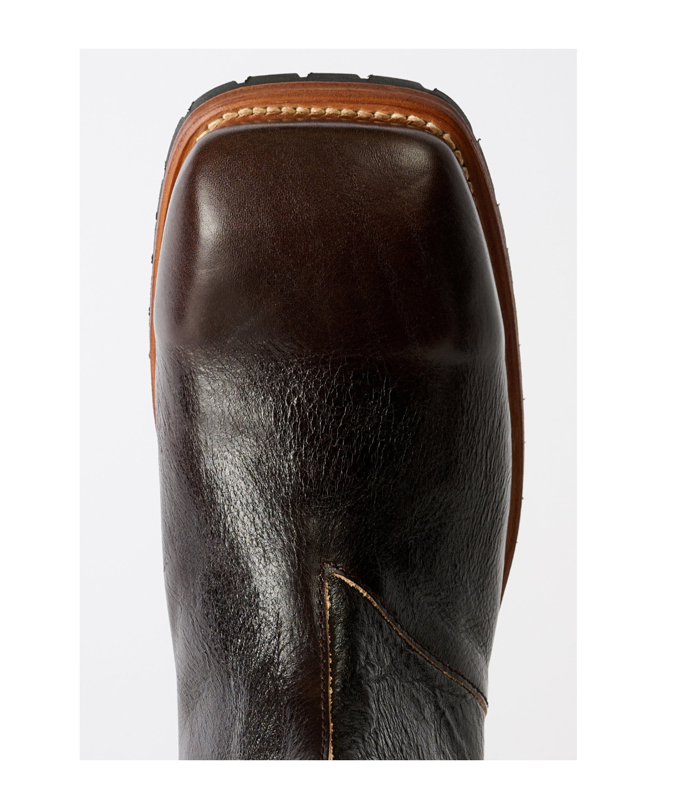 Our Legacy Square Toe Ankle Boots In Brown