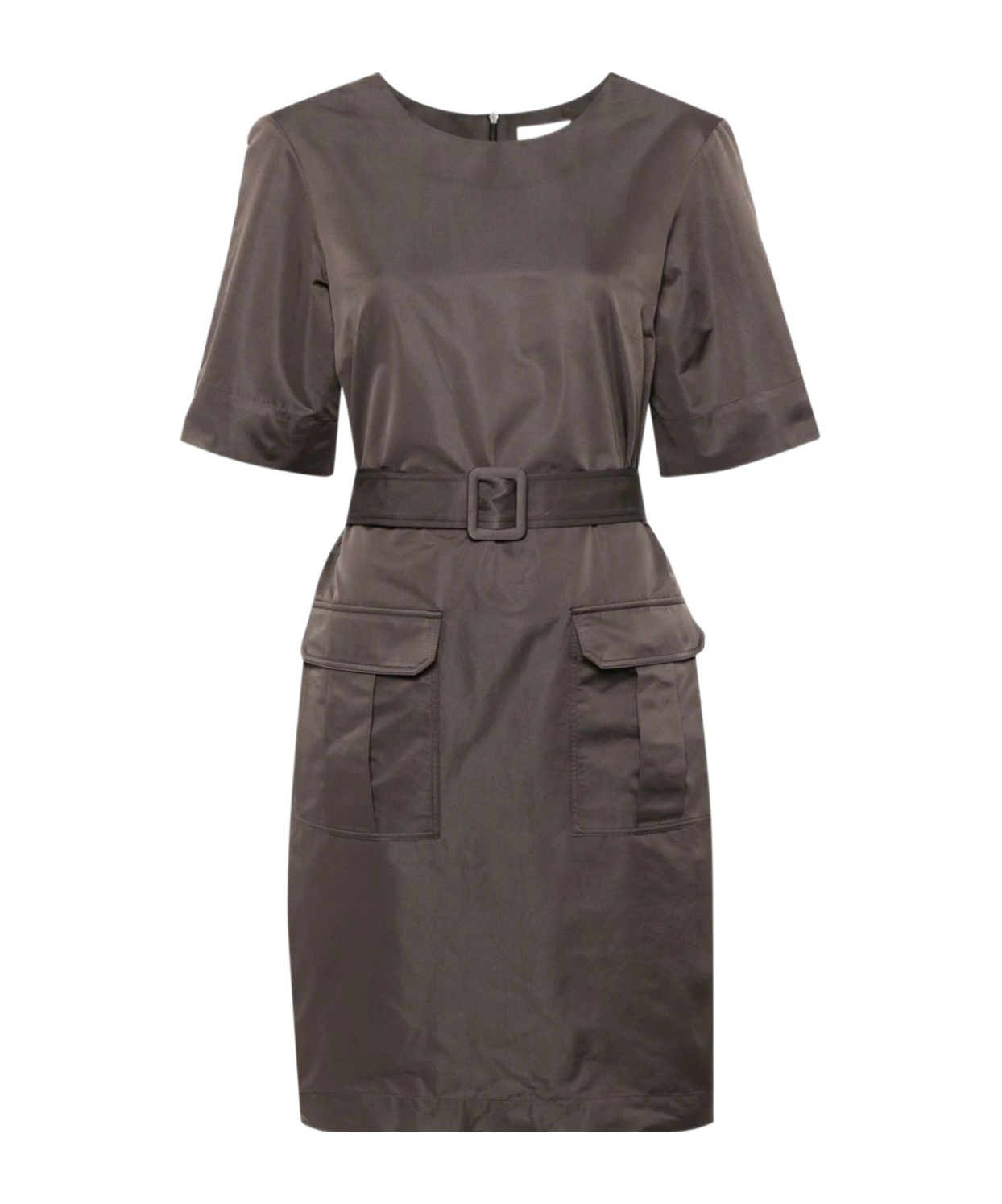 P.a.r.o.s.h Mini Dress With Belt And Pockets In Black