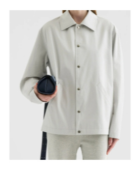 Jil Sander Logo-print Cotton Taffeta Jacket In Gray