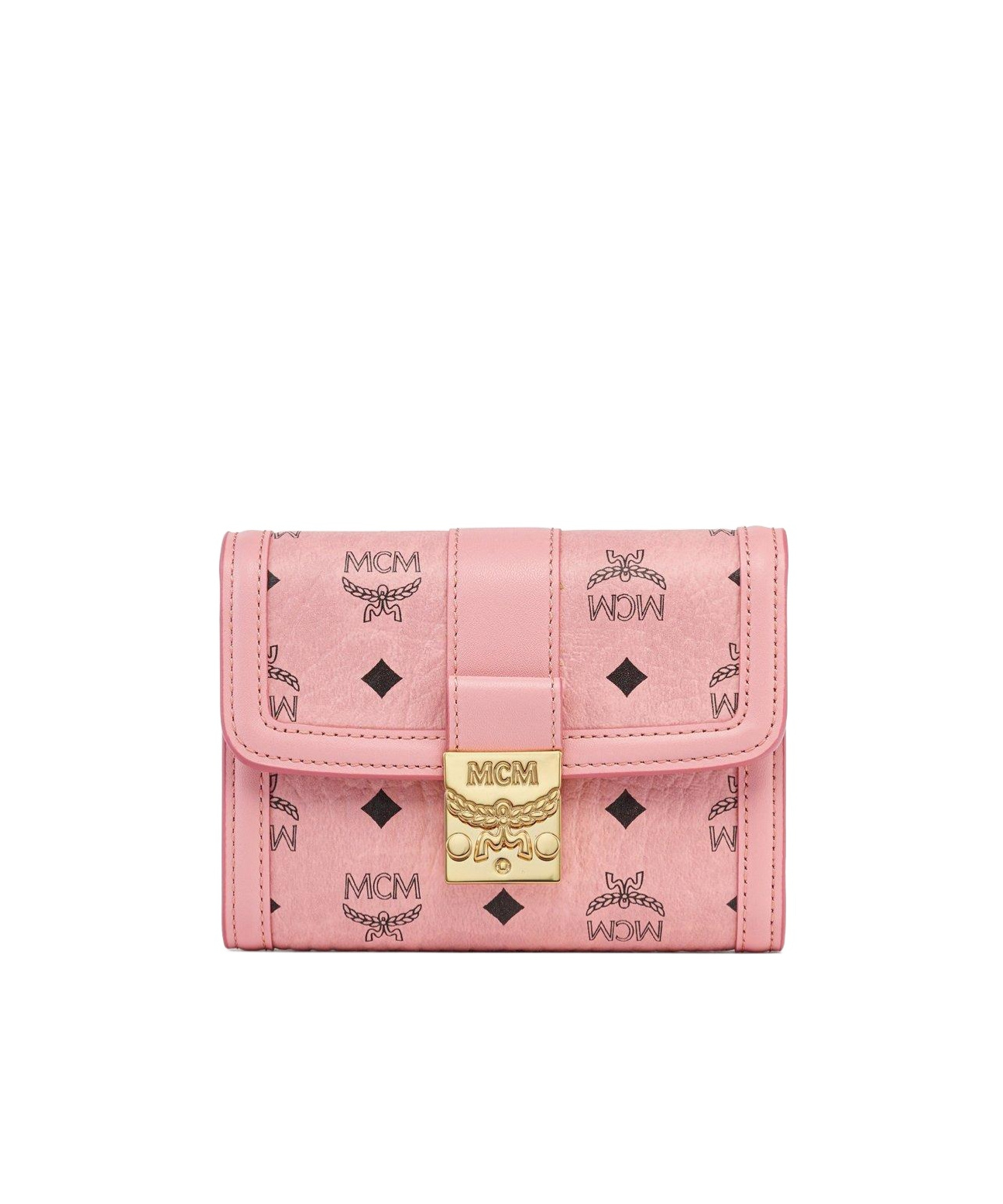 Mcm Tracy Trifold Wallet In Visetos In Pink