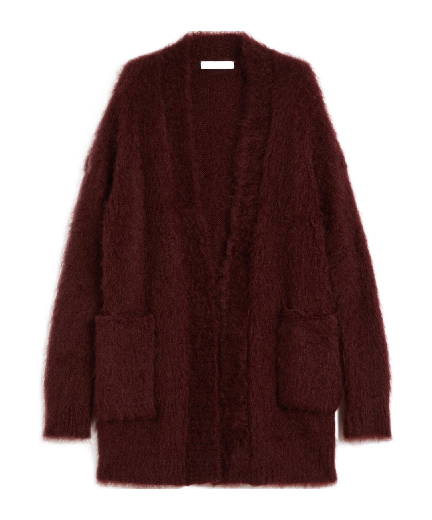 Max Mara Mohair Knit Cardigan In Burgundy