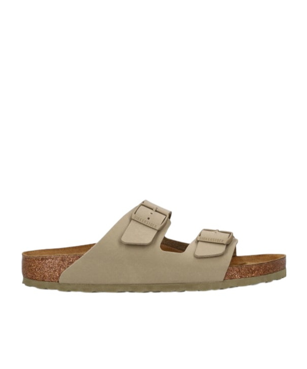 Birkenstock Womens Faded Khaki Bf Arizona Two-strap Faux-leather Sandals