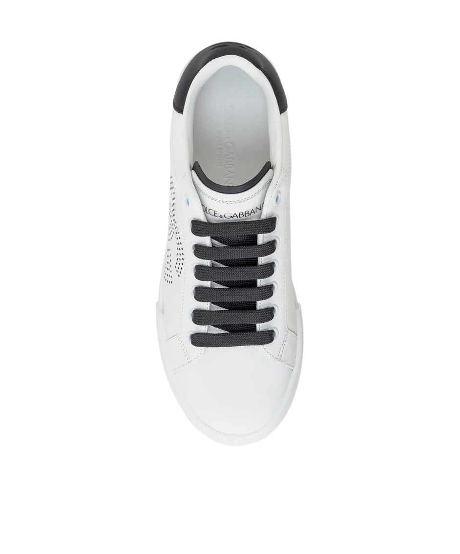 Dolce & Gabbana 'portofino Light' White Sneakers With Perforated Logo On The Side And Logo Patch On The Tongue In White