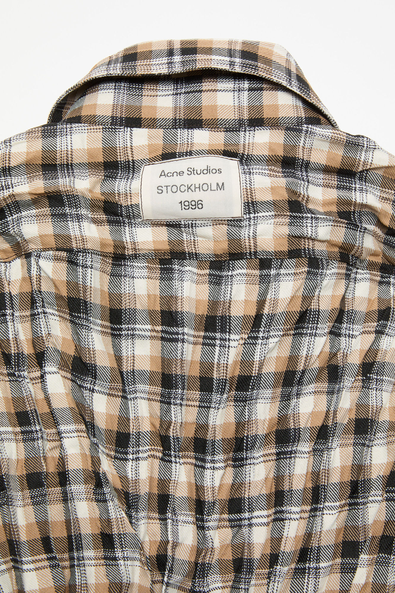 Acne Studios Brown Check Button-up Shirt In Gray