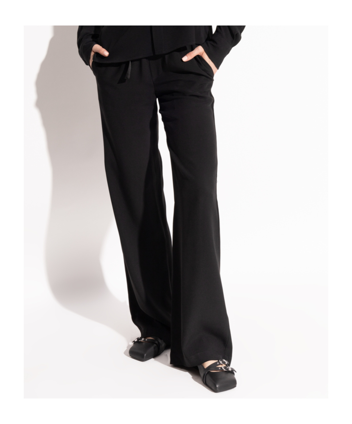 Shop Vic Matie Leather Ballet Flats In Black