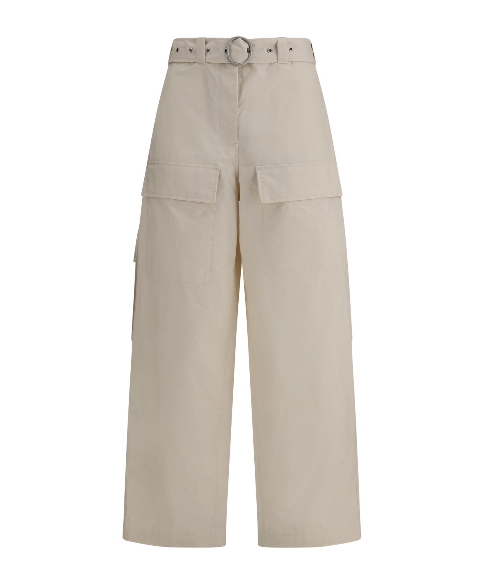 Jil Sander Belted Waist Cargo Trousers In Neutral