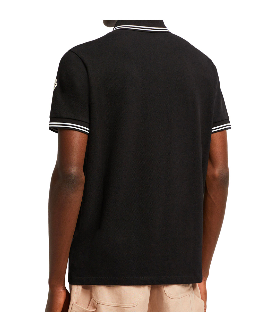 Moncler Cotton Polo Shirt In Black