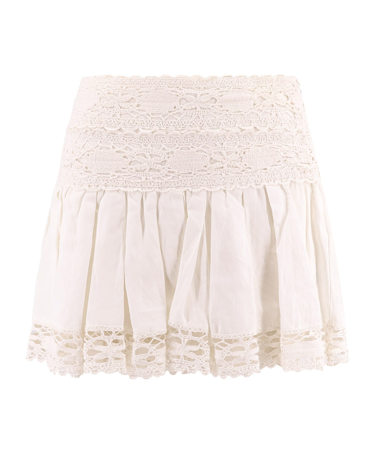 Isabel Marant Étoile Isabel Marant Etoile Violana Linen And Cotton Blend Miniskirt In White