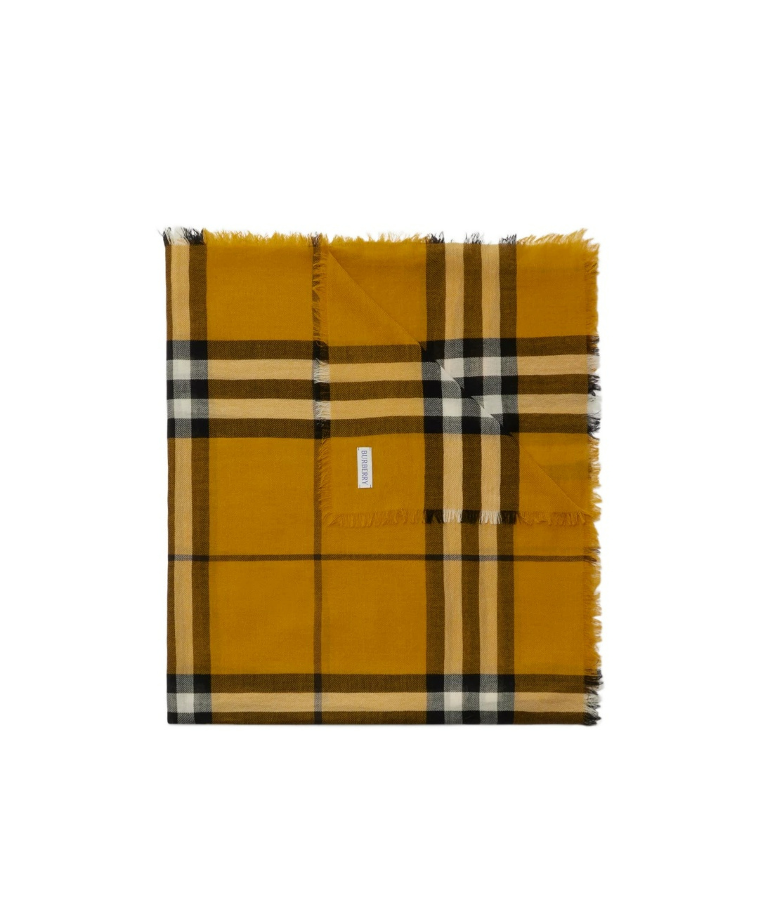 Shop Burberry Check Wool Scarf In Brown