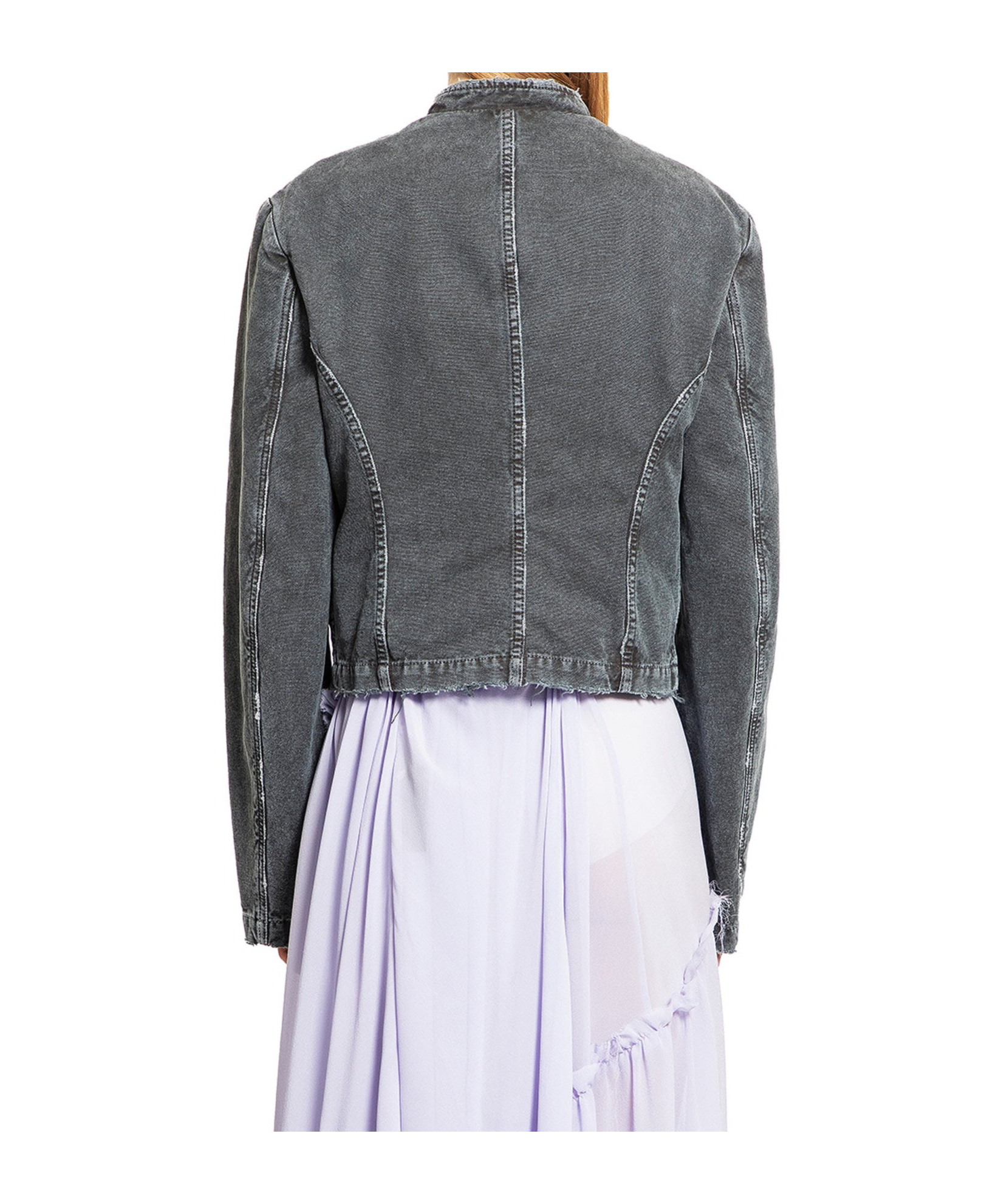 Ann Demeulemeester Cropped Jacket In Gray