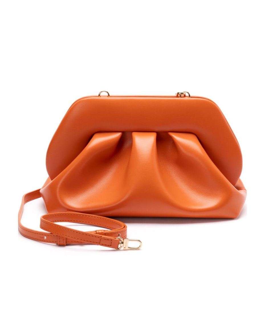Themoirè Tia Vegan Fabric Clutch Bag In Orange
