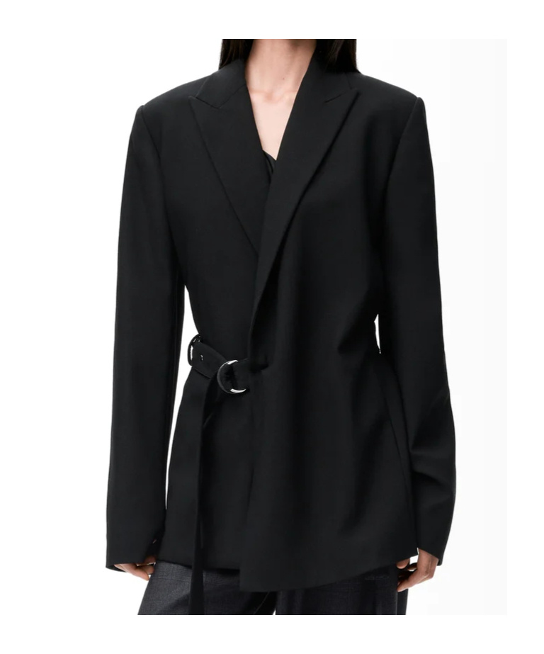 Loewe Draped Jacket In Wool In Black