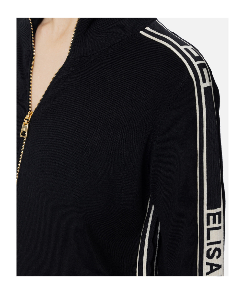 Shop Elisabetta Franchi Logo-tape Sweatshirt In Black