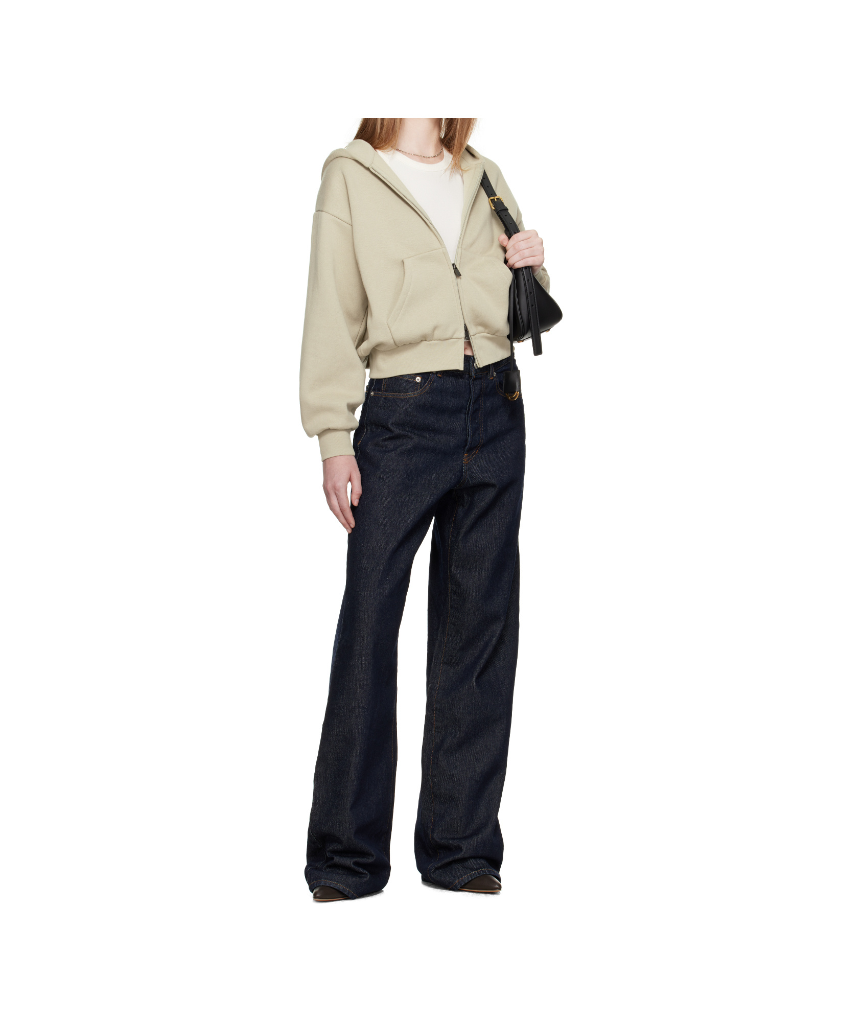 Essentials Womens Embossed-branding Classic-fit Cotton-blend Hoody Heather Stone In Neutral