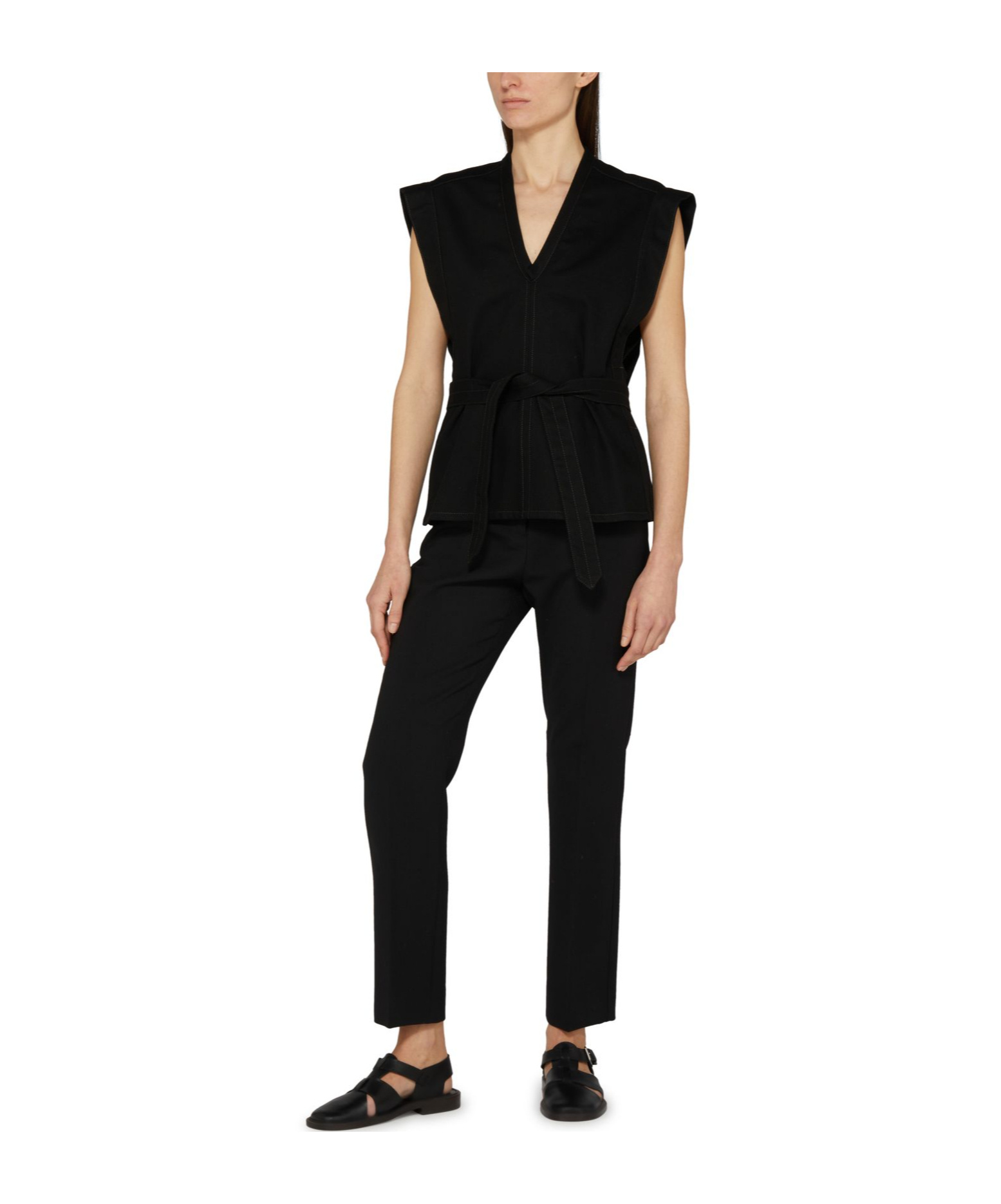 Shop Lemaire Sleeveless Blouse In Black