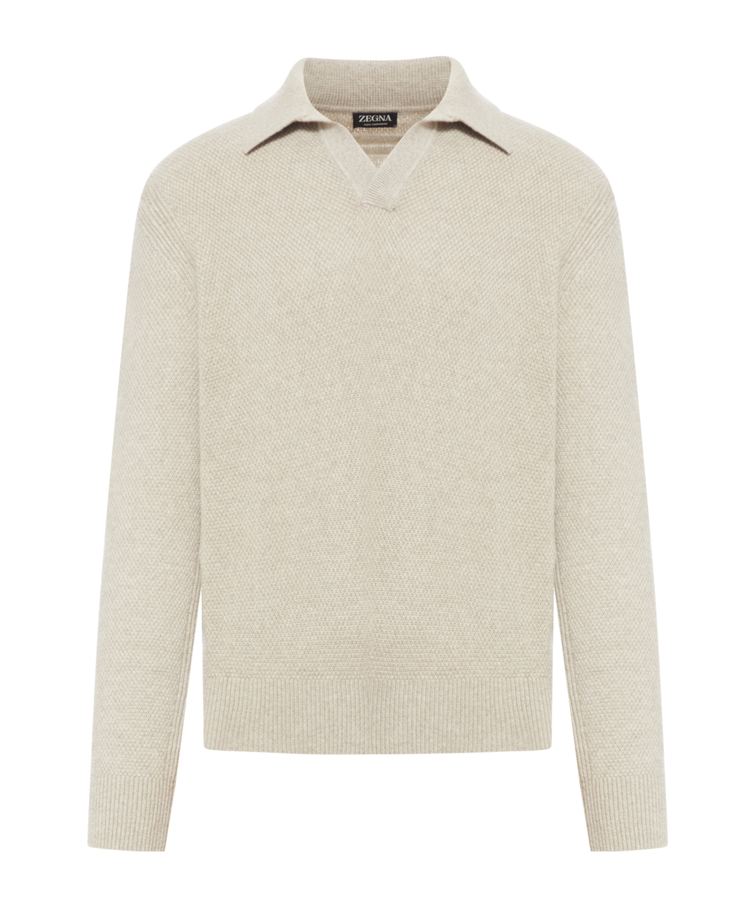 Shop Zegna Oasi Knitted Polo Shirt In Nude