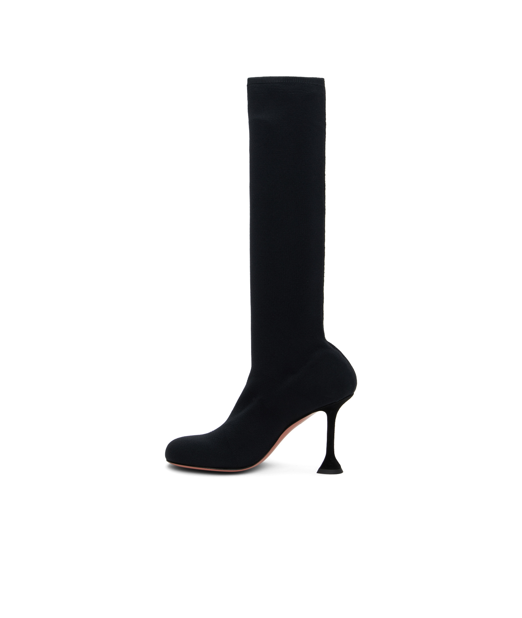 Amina Muaddi Black Veneda Stretch Tall Boots In Black