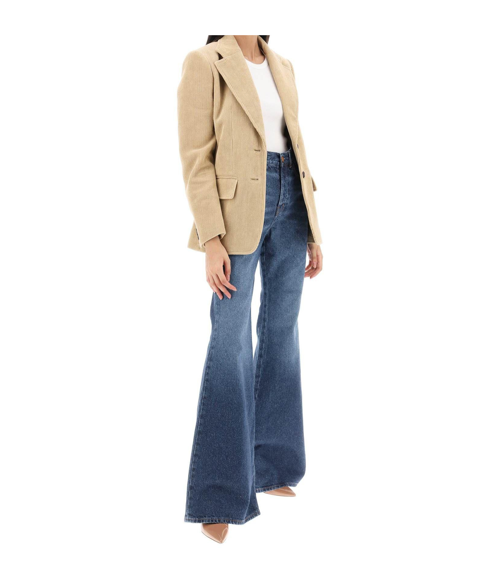Chloé Chloe Wide Leg Jeans Women In Blue