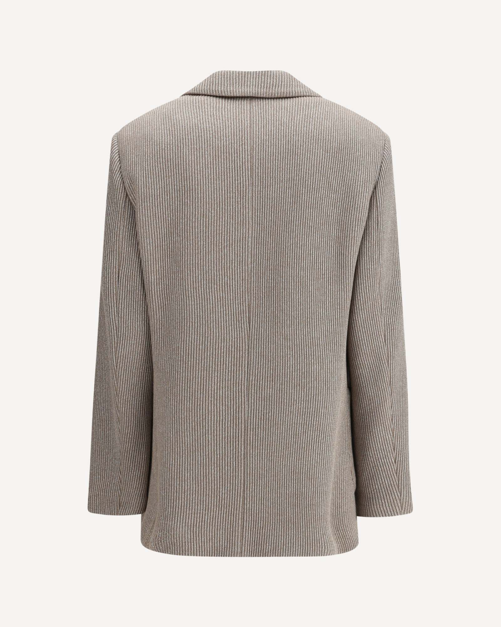 Brunello Cucinelli Embellished English Rib Knit Blazer In Neutral