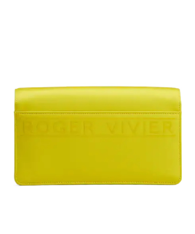 Roger Vivier Viv' Choc Jewel Mini Bag In Satin In Yellow