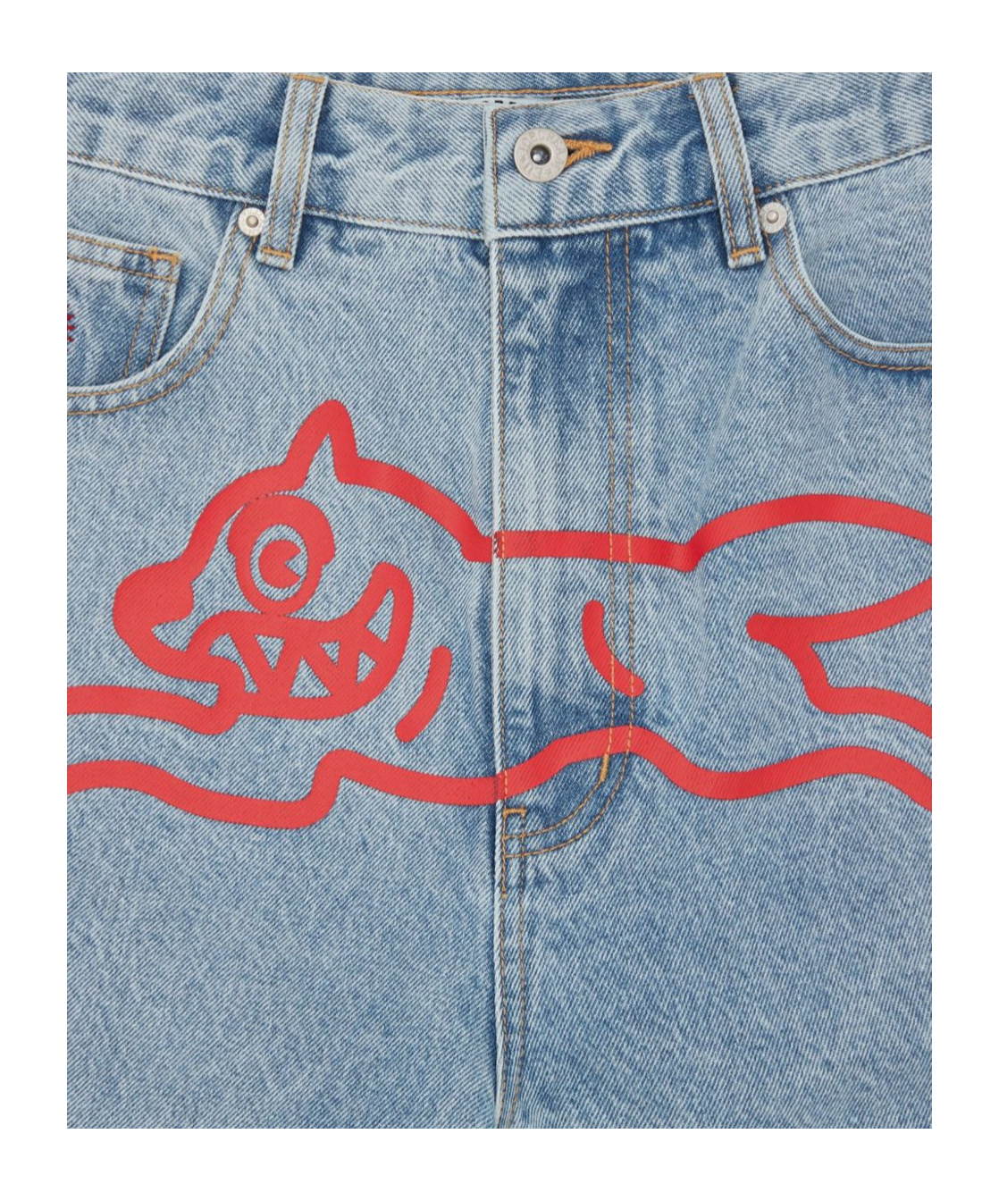 Shop Icecream Running Dog Denim Shorts In Blue