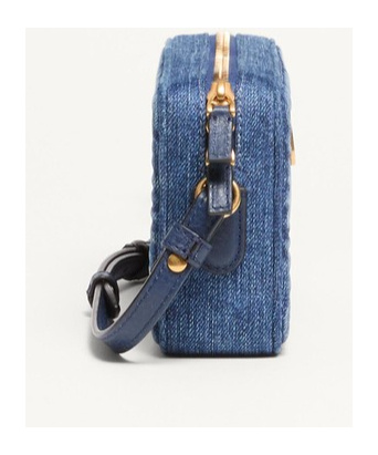 Shop Valentino Garavani Alltime Mini Denim Shoulder Bag In Blue