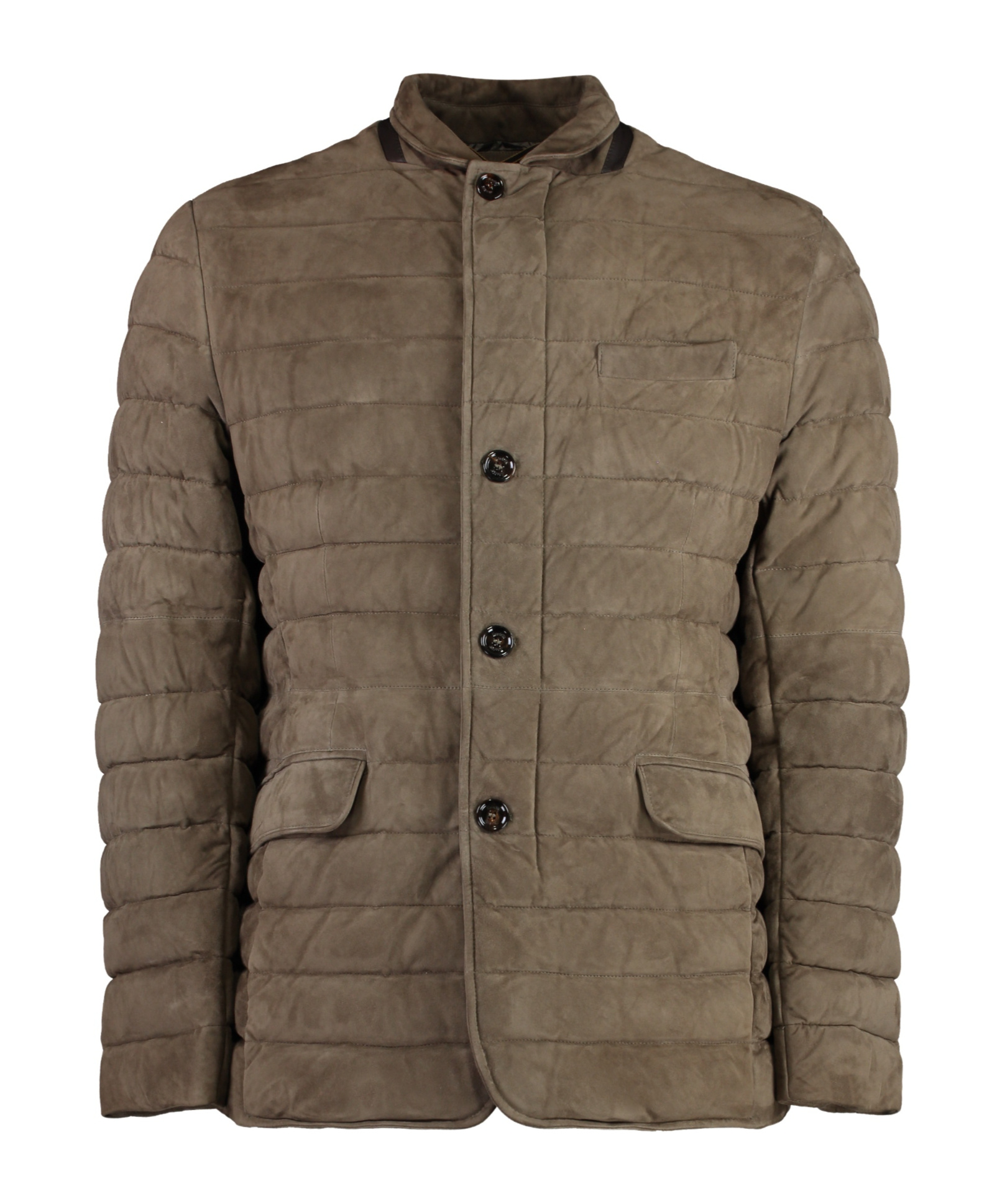 Moorer Zavyer Leather Padded Jacket In Brown