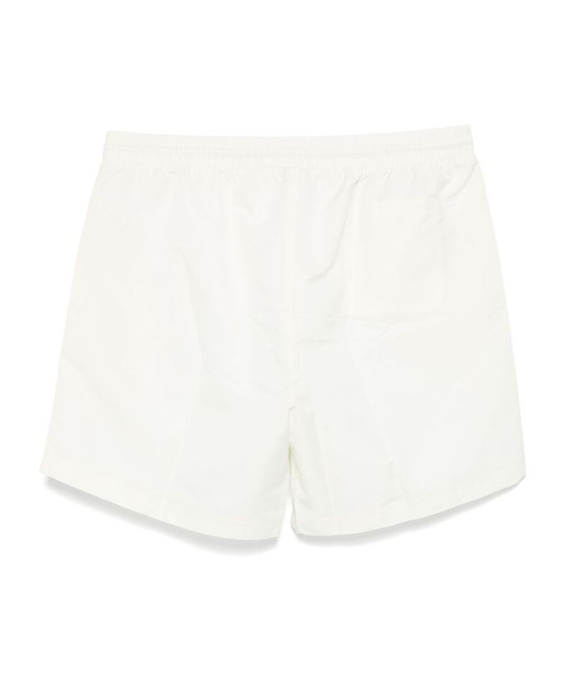 Brunello Cucinelli Straight-leg Mid-length Logo-embroidered Swim Shorts In White