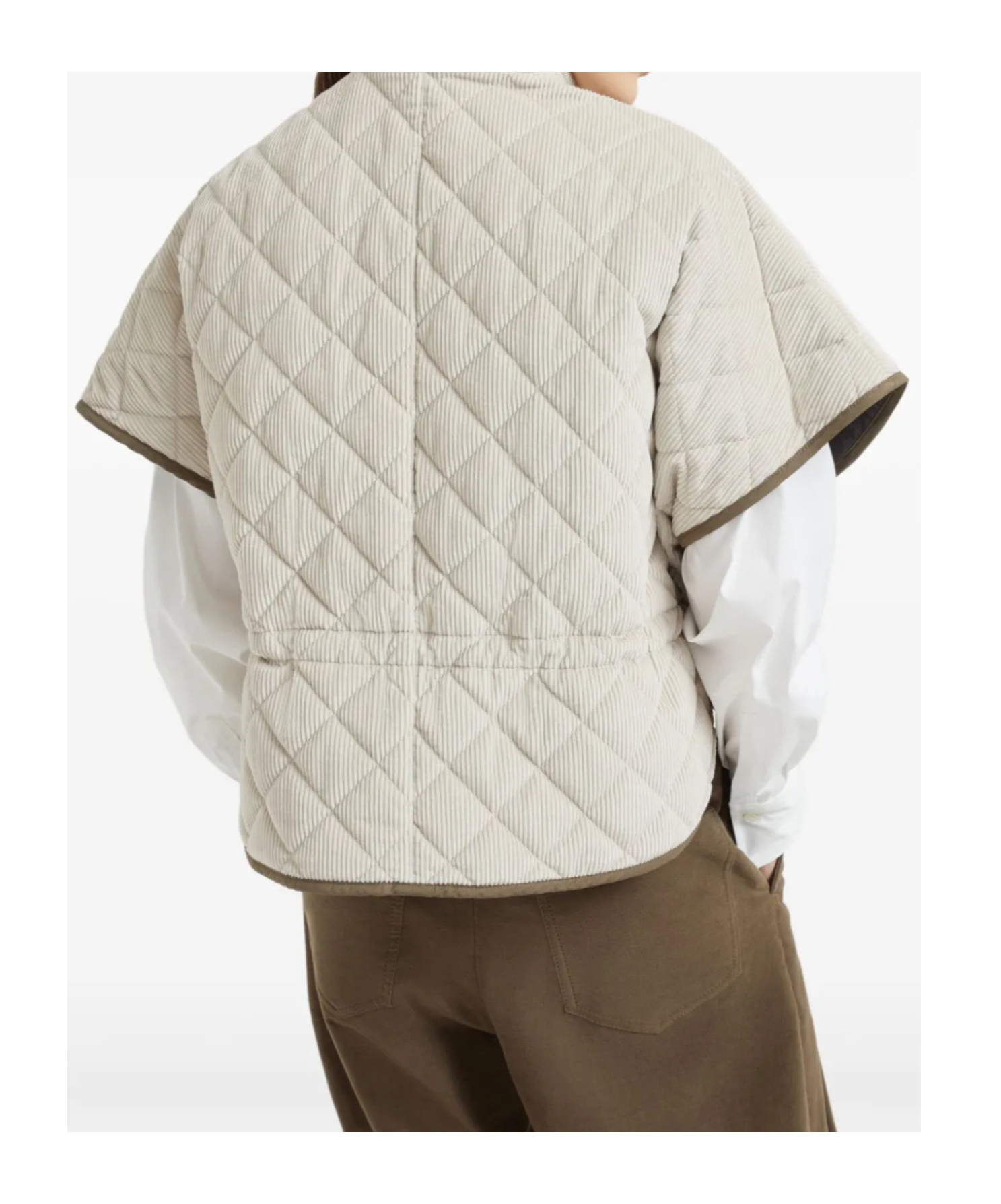 Brunello Cucinelli Corduroy Short-sleeve Cashmere Padded Thermal Jacket